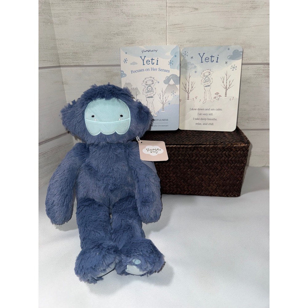 Slumberkins Yeti Kin Plush Navy Blue Mindfulness Board Book Set LMIDI-YMW-Navy